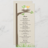 Yellow Green Baby Bird's Nest | Babyduschmenü Menükarte (Vorne/Hinten)