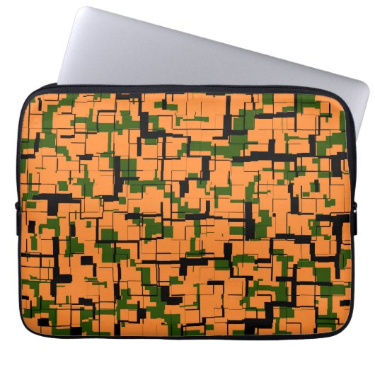 Yellow Green Black Digital Camouflage Pattern Laptopschutzhülle (Vorderseite)