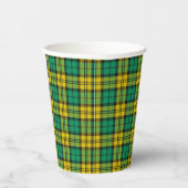 Yellow Green Blackwatch Campbell Tartan Kariert Pappbecher (Rechts)