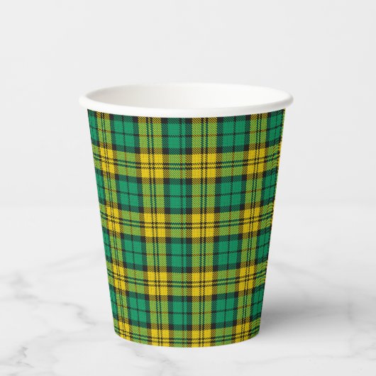 Yellow Green Blackwatch Campbell Tartan Kariert Pappbecher (Vorderseite)