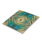 Yellow Green Blue Aquamarin Türkis Ethnic Stammeku Fliese (Seite)