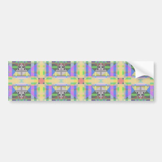 Yellow Green Blue Lila Geometric Autoaufkleber (Vorne)