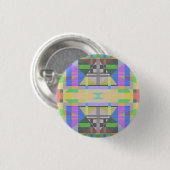 Yellow Green Blue Lila Geometric Button (Vorne & Hinten)