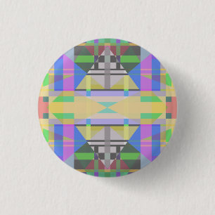 Yellow Green Blue Lila Geometric Button