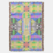 Yellow Green Blue Lila Geometric Decke (Vorderseite Vertikal)