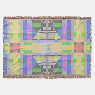 Yellow Green Blue Lila Geometric Decke