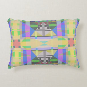 Yellow Green Blue Lila Geometric Dekokissen