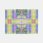 Yellow Green Blue Lila Geometric Fleecedecke (Vorderseite (Horizontal))