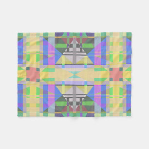Yellow Green Blue Lila Geometric Fleecedecke