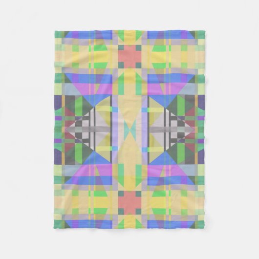 Yellow Green Blue Lila Geometric Fleecedecke (Vorderseite)