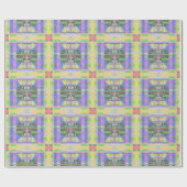 Yellow Green Blue Lila Geometric Geschenkpapier (Flach)