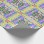 Yellow Green Blue Lila Geometric Geschenkpapier (Ecke)