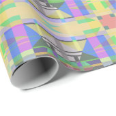 Yellow Green Blue Lila Geometric Geschenkpapier (Rolleneckpunkt)