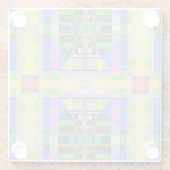 Yellow Green Blue Lila Geometric Glasuntersetzer (Rückseite)