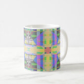 Yellow Green Blue Lila Geometric Kaffeetasse (VorderseiteRechts)