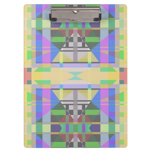 Yellow Green Blue Lila Geometric Klemmbrett (Vorderseite)