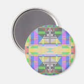 Yellow Green Blue Lila Geometric Magnet (Vorderseite/Rückseite)