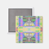 Yellow Green Blue Lila Geometric Magnet (Vorderseite/Rückseite)