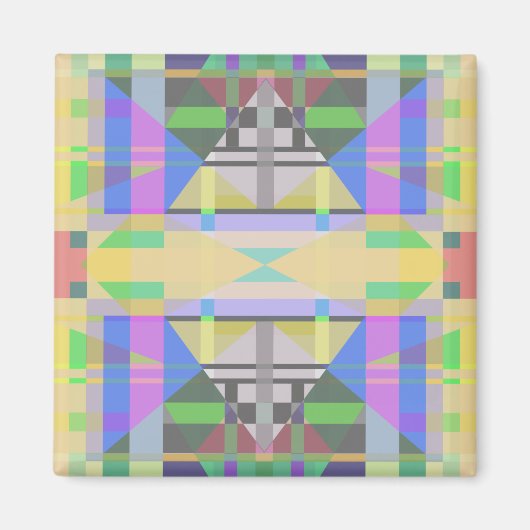 Yellow Green Blue Lila Geometric Magnet (Vorne)