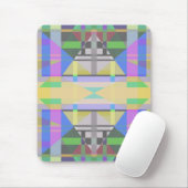 Yellow Green Blue Lila Geometric Mousepad (Mit Mouse)