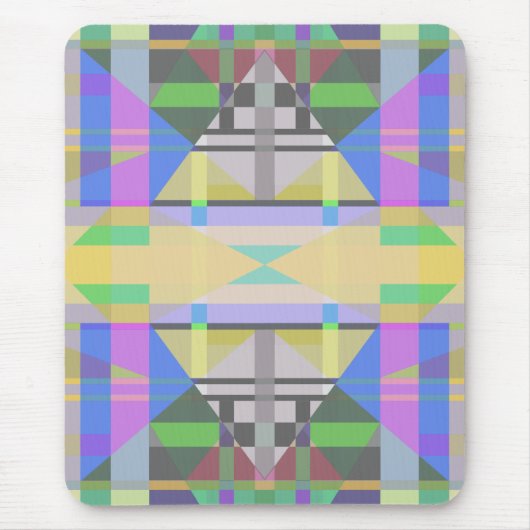 Yellow Green Blue Lila Geometric Mousepad (Vorne)