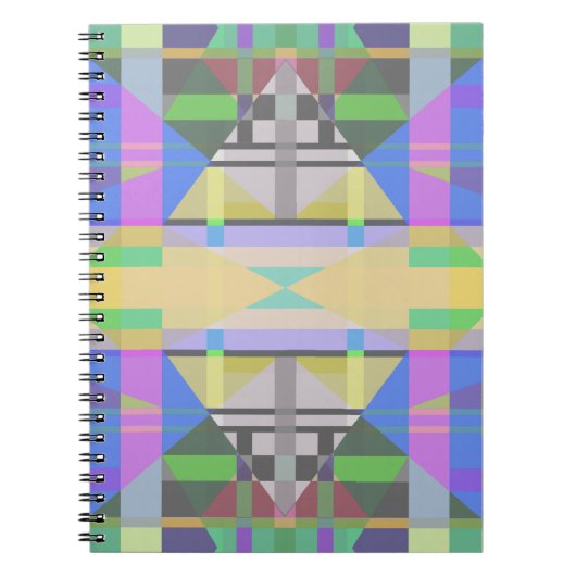 Yellow Green Blue Lila Geometric Notizblock (Vorderseite)