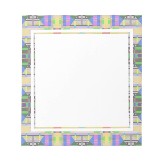 Yellow Green Blue Lila Geometric Notizblock (Vorderseite)