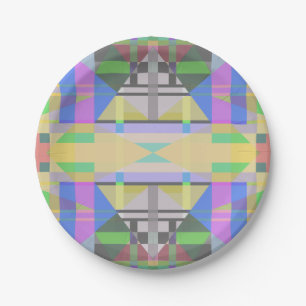 Yellow Green Blue Lila Geometric Pappteller