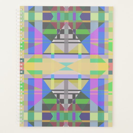 Yellow Green Blue Lila Geometric Planer (Vorderseite)