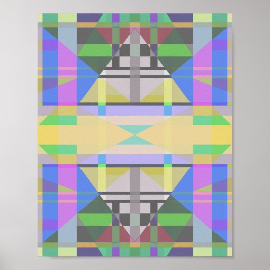 Yellow Green Blue Lila Geometric Poster (Vorne)