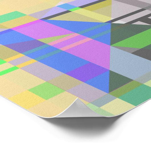 Yellow Green Blue Lila Geometric Poster (Ecke)