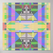 Yellow Green Blue Lila Geometric Poster (Vorne)
