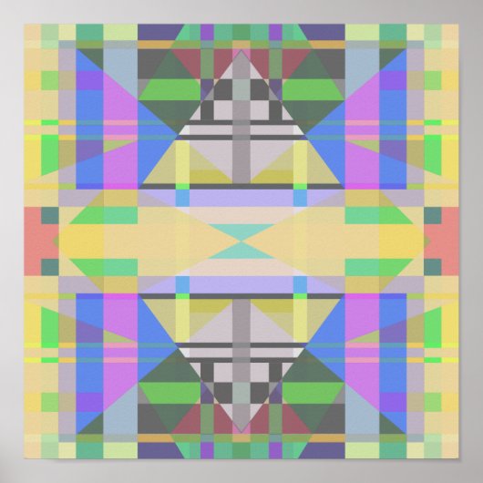 Yellow Green Blue Lila Geometric Poster (Vorne)