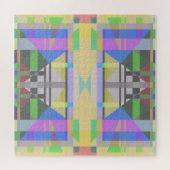 Yellow Green Blue Lila Geometric Puzzle (Horizontal)