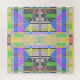 Yellow Green Blue Lila Geometric Puzzle