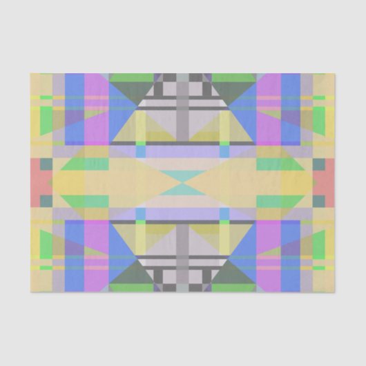 Yellow Green Blue Lila Geometric Seidenpapier (Vorderseite)