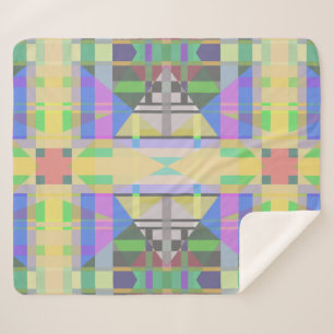 Yellow Green Blue Lila Geometric Sherpadecke