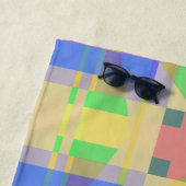 Yellow Green Blue Lila Geometric Strandtuch (Beispiel)