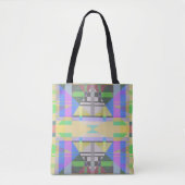 Yellow Green Blue Lila Geometric Tasche (Vorderseite)