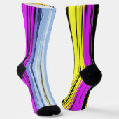 Yellow Green Blue Purple Black Vertical Stripes Socken (Gewinkelt)