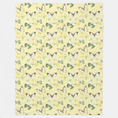 Yellow Green Butterflies Birthday Fleecedecke (Vorderseite)