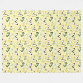 Yellow Green Butterflies Birthday Fleecedecke (Vorderseite (Horizontal))