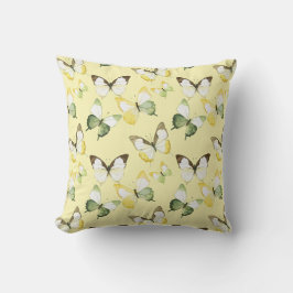 Yellow Green Butterflies Birthday Kissen