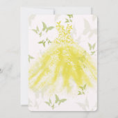 Yellow Green Butterfly Dress Quinceañera Einladung (Rückseite)