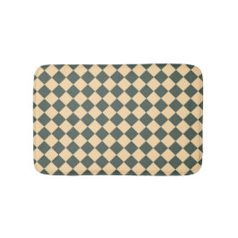Yellow Green Checker Diamond Pattern Badematte