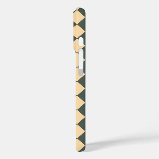Yellow Green Checker Diamond Pattern Case-Mate iPhone Hülle (Rückseite / Links)