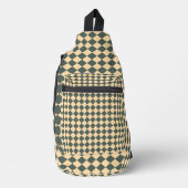 Yellow Green Checker Diamond Pattern Crossbody Bag (Vorderseite)