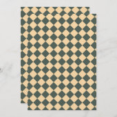 Yellow Green Checker Diamond Pattern Einladung (Vorne/Hinten)