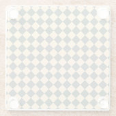 Yellow Green Checker Diamond Pattern Glasuntersetzer (Rückseite)