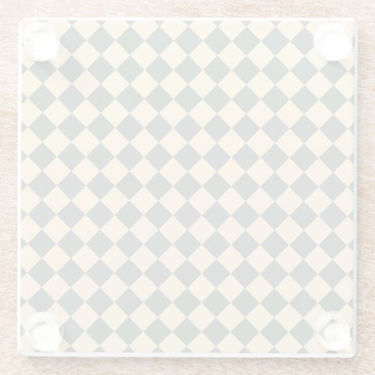 Yellow Green Checker Diamond Pattern Glasuntersetzer (Rückseite)